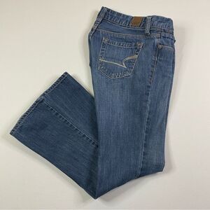 American Eagle Real Flare Jeans Women’s 2 Short Low Rise Y2K 2000's Embroidered